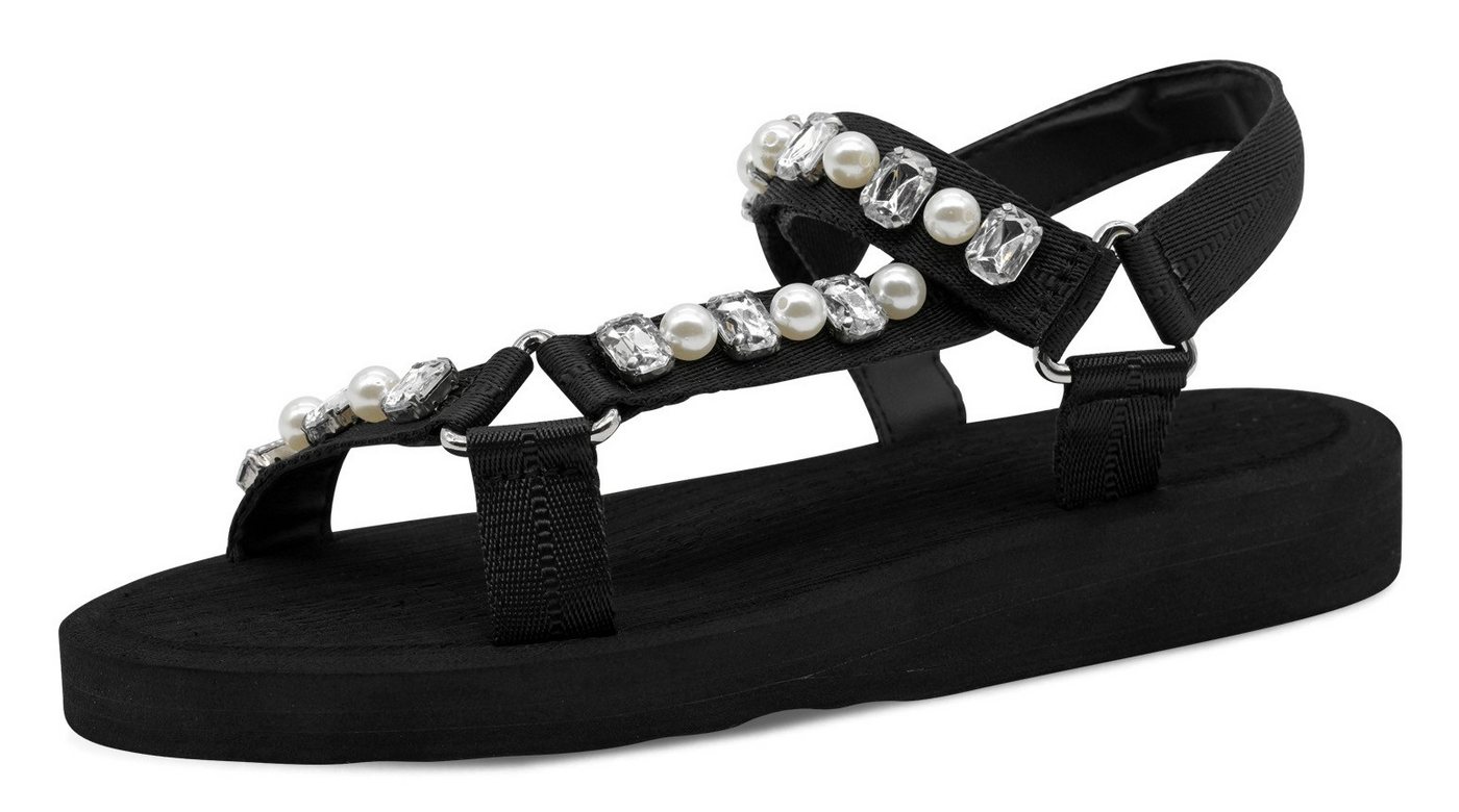 tamaris Riemchensandale, Keilabsatz, Plateau, Sandalette, Sommerschuh mit Schmucksteinen