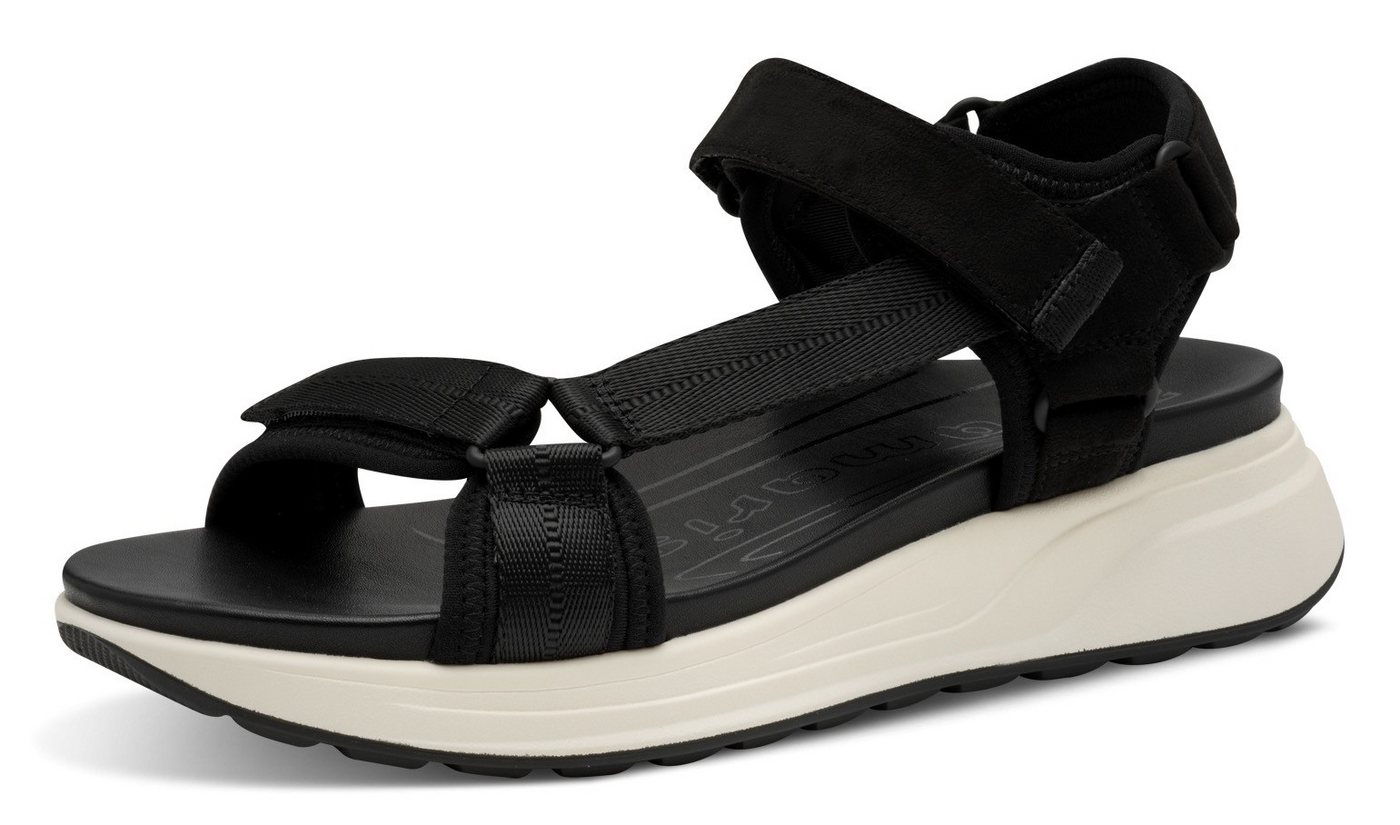 tamaris Riemchensandale, Plateau, Sandalette, Trekkingsandale, verstellbare Klettverschlüsse (schwarz)