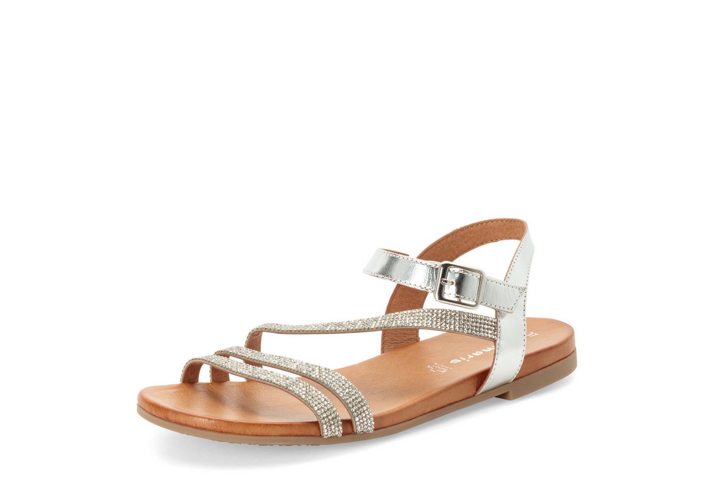 tamaris Riemchensandale Sommerschuh, Sandalette mit Besatz aus Schmucksteinchen