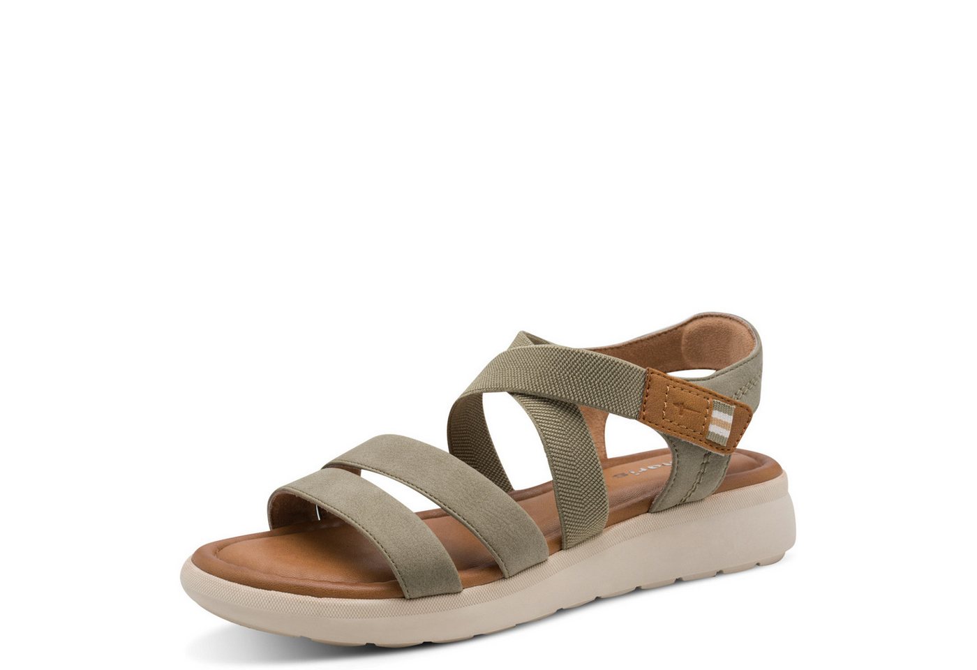 tamaris Riemchensandale Sommerschuh, Sandalette mit praktischem Klettverschluss (grün)