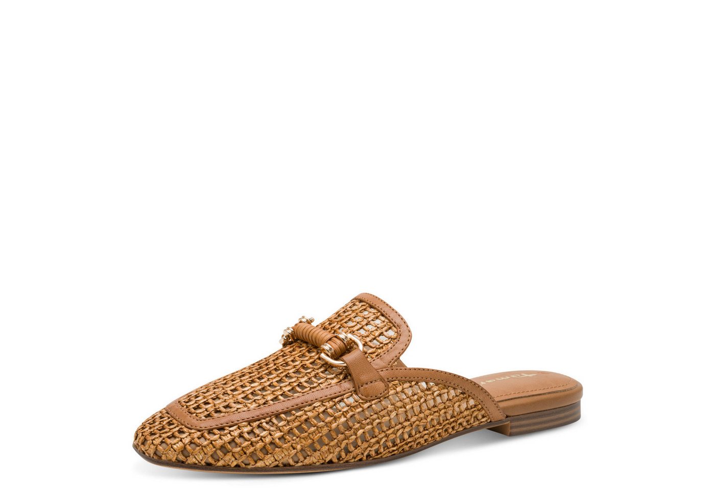 tamaris Sabot, Blockabsatz, Schlupfschuh, Businessschuh mit Schmuckelelment (braun)