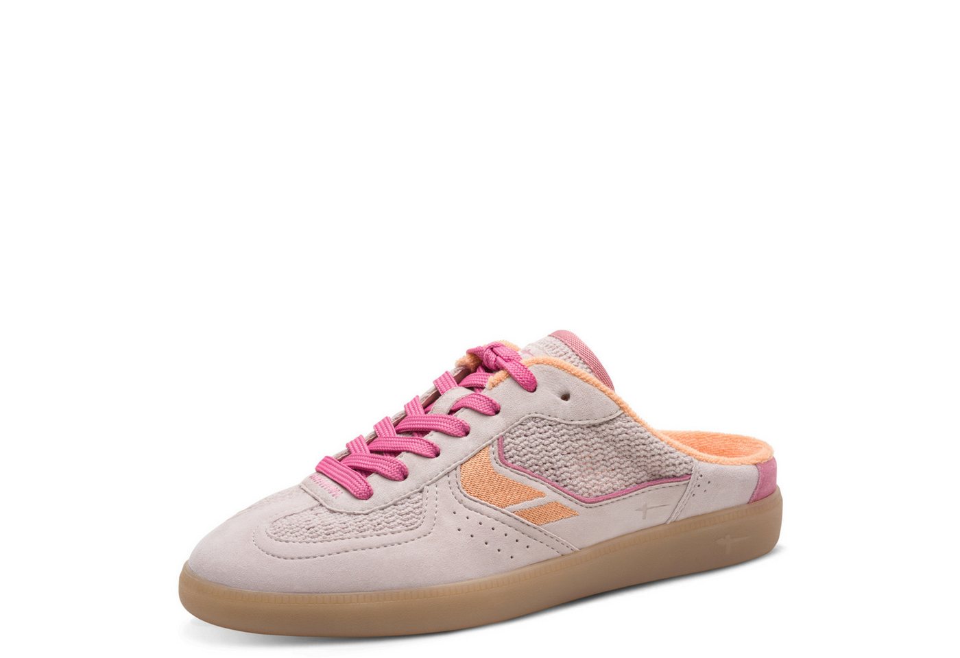 tamaris Sabot Freizeitschuh, Schnürer, Schlupfschuh, Logo-Aufnäher an der Schuhzunge (rose-kombiniert)
