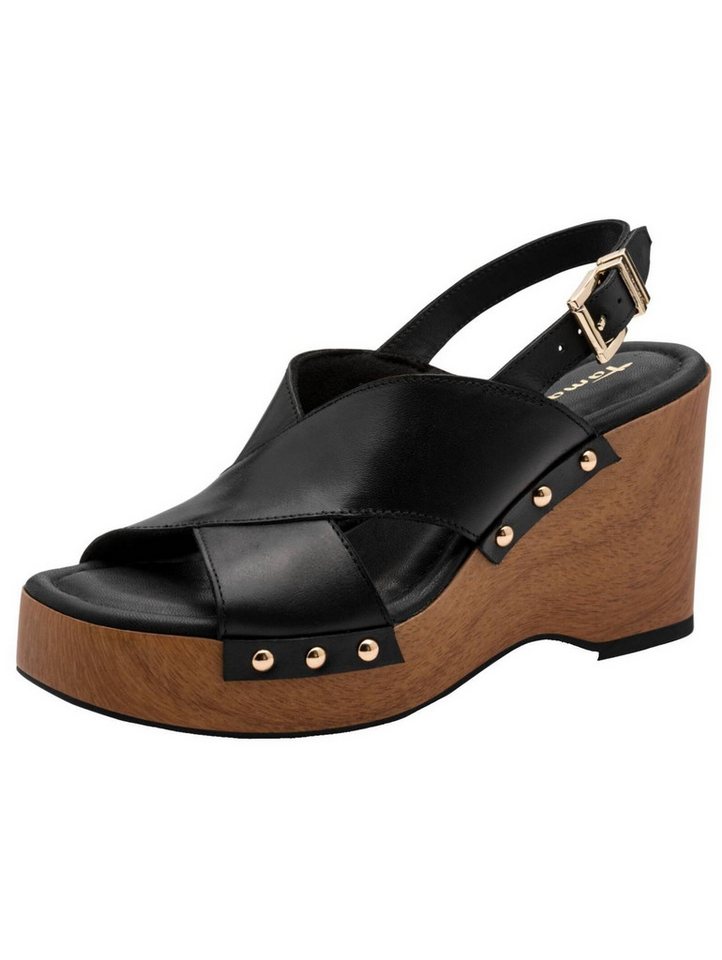 tamaris Sandalen Leder High-Heel-Sandalette (schwarz)
