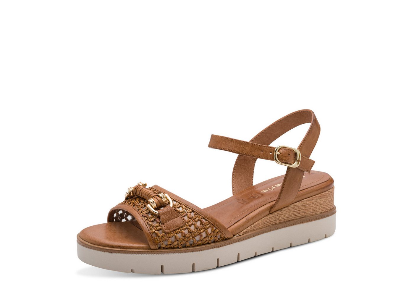 tamaris Plateau, Riemchensandale, Sommerschuh mit Schmuckspange