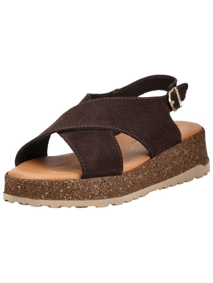 tamaris Sandalen Veloursleder Keilsandalette (braun)