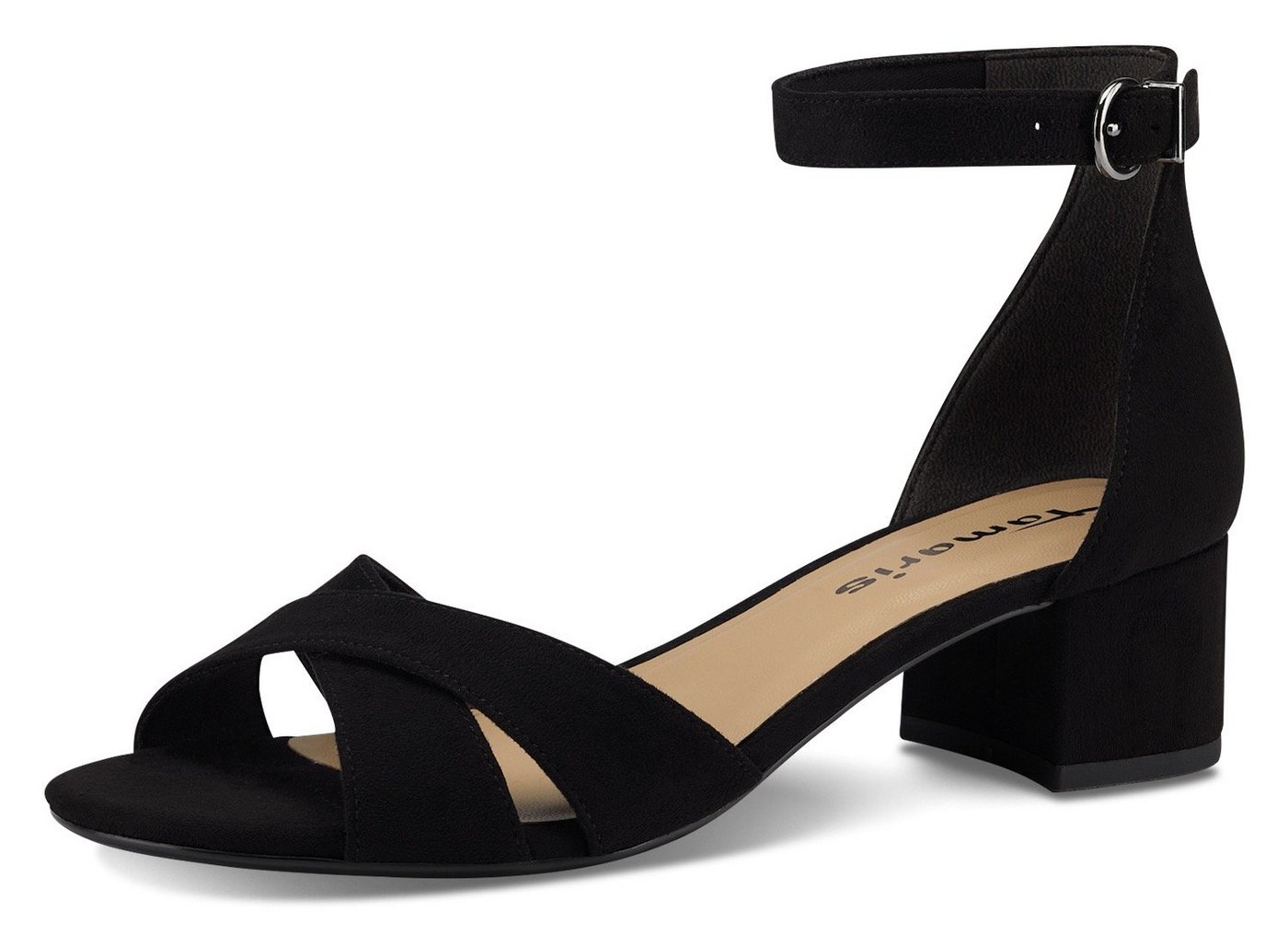 tamaris Sandalette, Blockabsastz, Sommerschuh, Riemchensandale mit Kreuzbandage