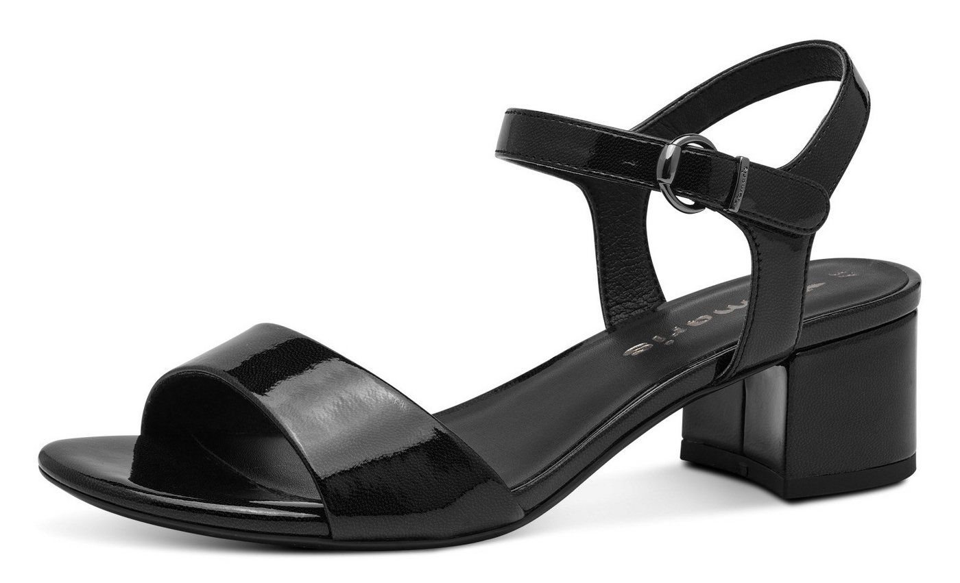 tamaris Sandalette, Blockabsatz, Festtagsschuh, Abendschuh, Klett unter der Zierschnalle