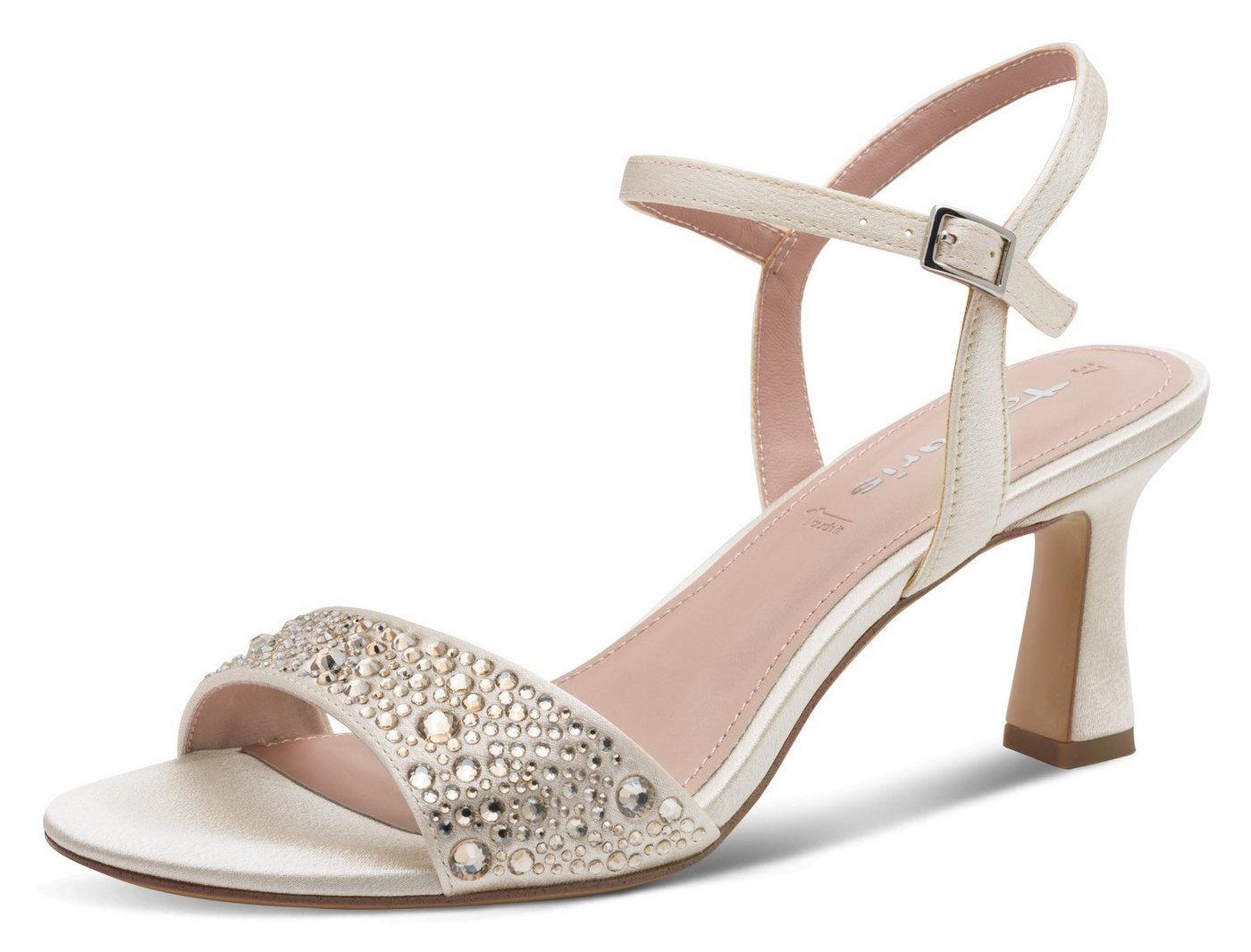 tamaris Sandalette Hochzeitsschuh, Abendschuh mit glitzernden Strasssteinen besetzt