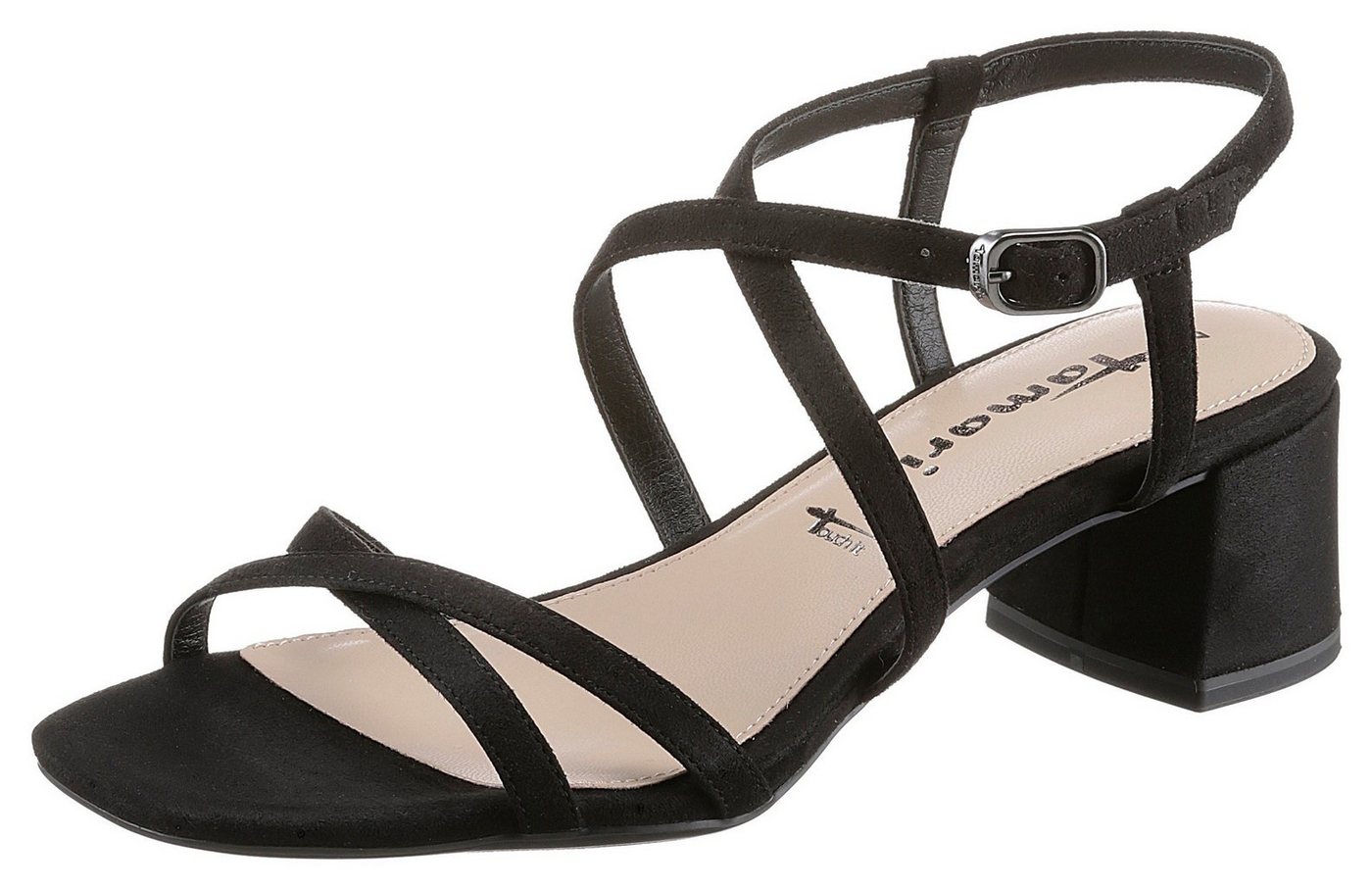 tamaris Sandalette, Sommerschuh, Sandale, Blockabsatz, mit feinen Riemchen