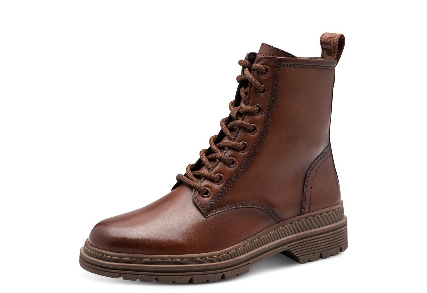 tamaris Schnürboots, Blockabsatz, Schnürstiefelette in angesagter Used Optik