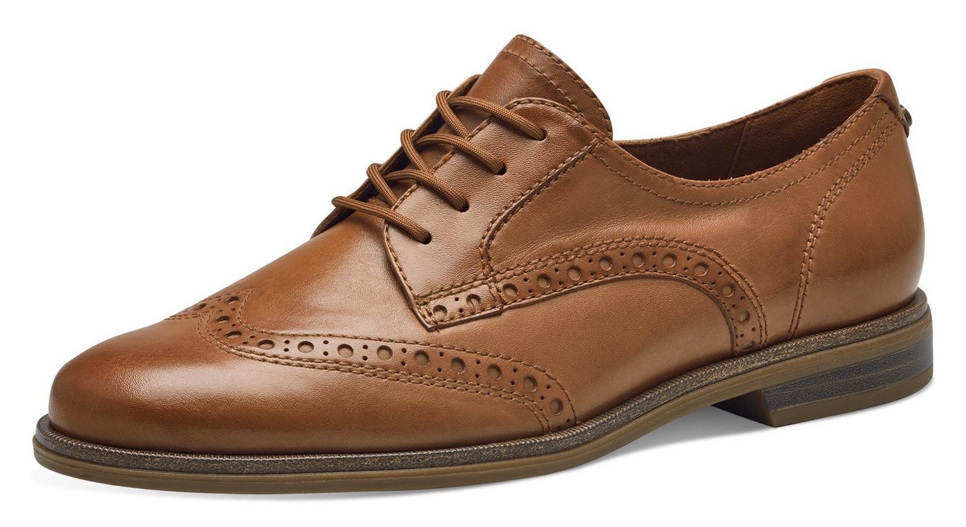 tamaris Schnürschuh, Blockabsatz, Businessschuh, Halbschuh mit Lyralochung