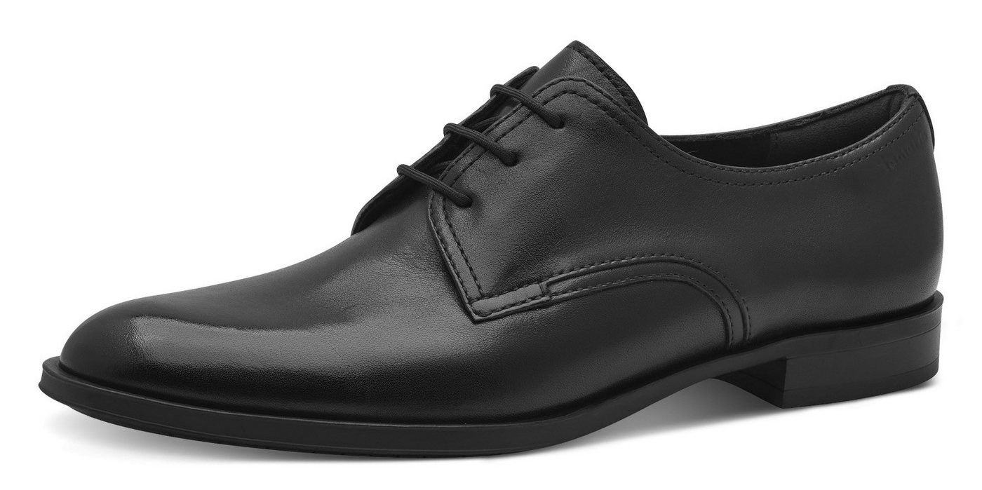 tamaris Schnürschuh, Blockabsatz, Halbschuh, Businessschuh mit Ziernähten