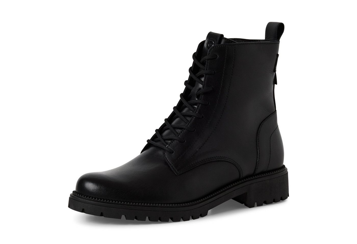 tamaris Schnürstiefelette, Blockabsatz, Schnürboots, Businessschuh mit dezenten Ziernähten