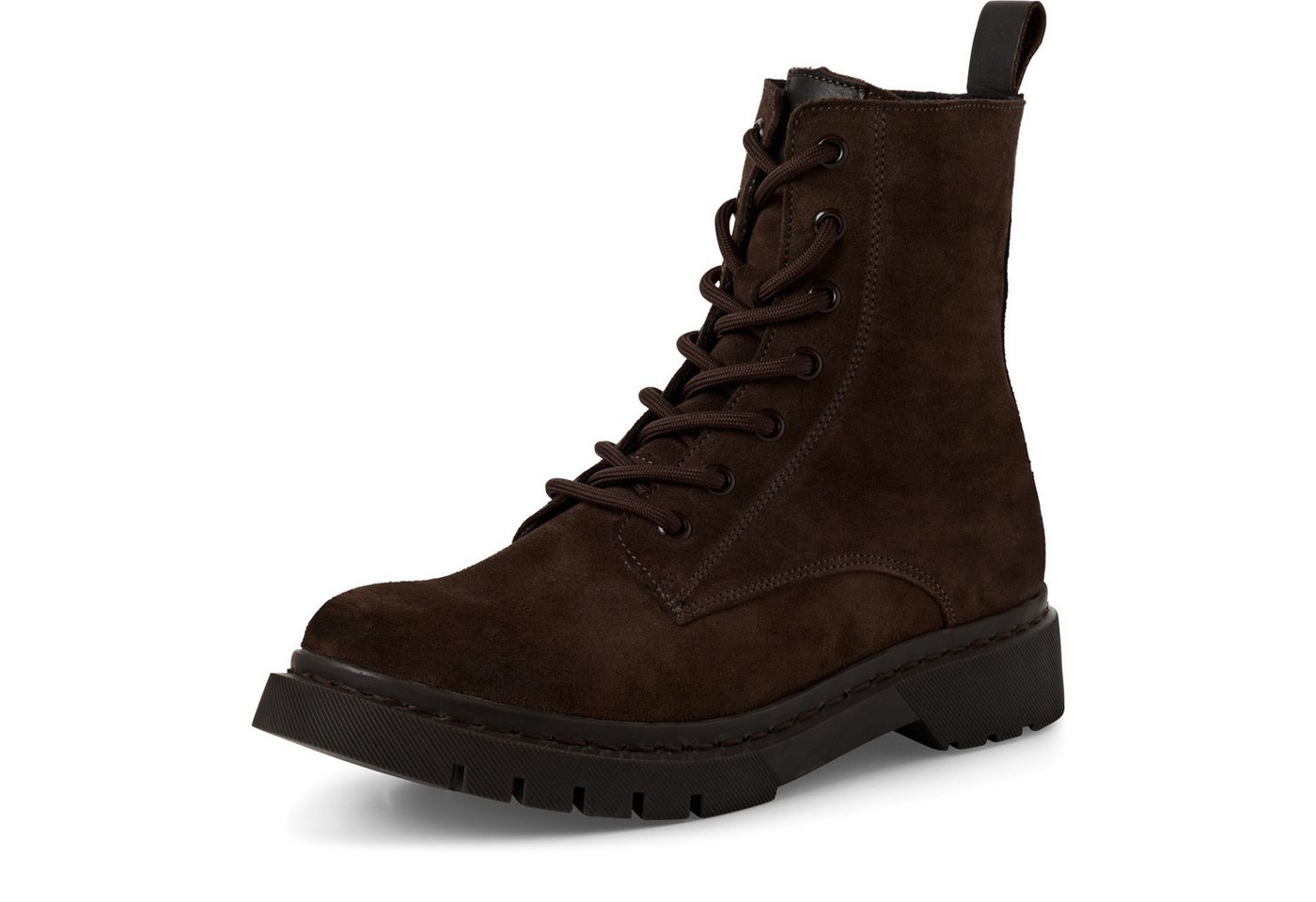 tamaris Schnürstiefelette, Blockabsatz, Schnürboots, Herbstschuh mit Ziernähten