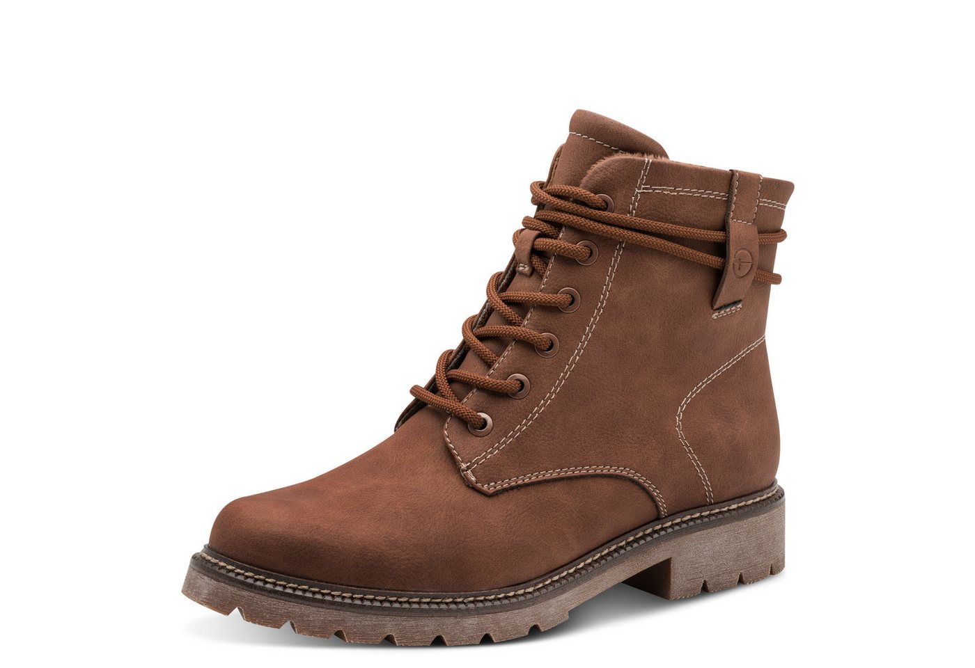 tamaris Schnürstiefelette, Blockabsatz, Schnürboots in veganer Verarbeitung