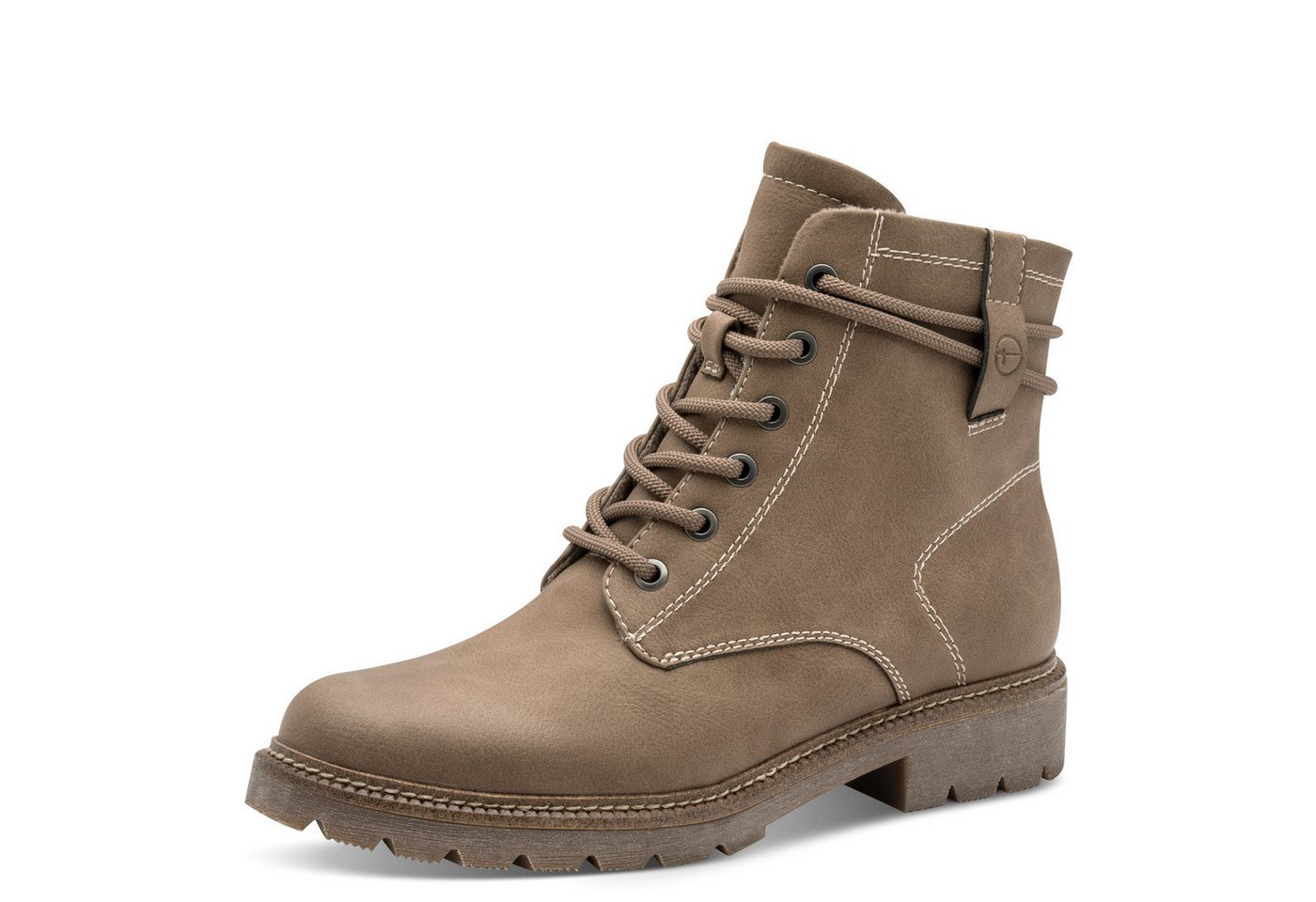 tamaris Schnürstiefelette, Blockabsatz, Schnürboots in veganer Verarbeitung