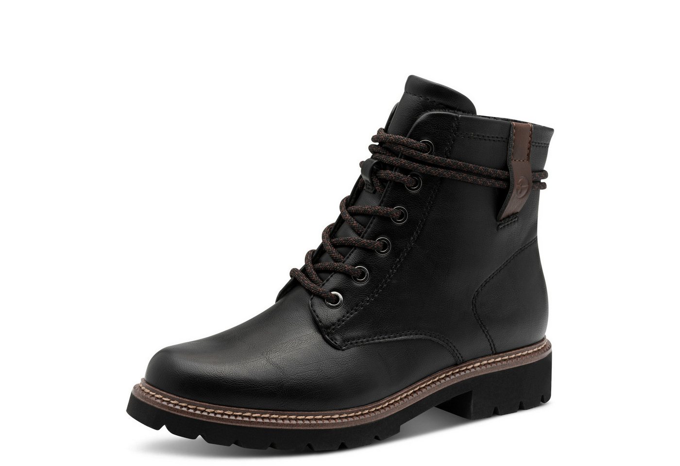 tamaris Schnürstiefelette, Blockabsatz, Schnürboots in veganer Verarbeitung