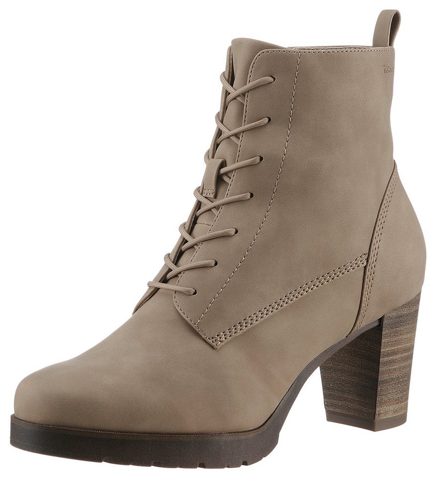 tamaris Schnürstiefelette, Trichterabsatz, Stiefelette, Businessmode in veganer Verarbeitung