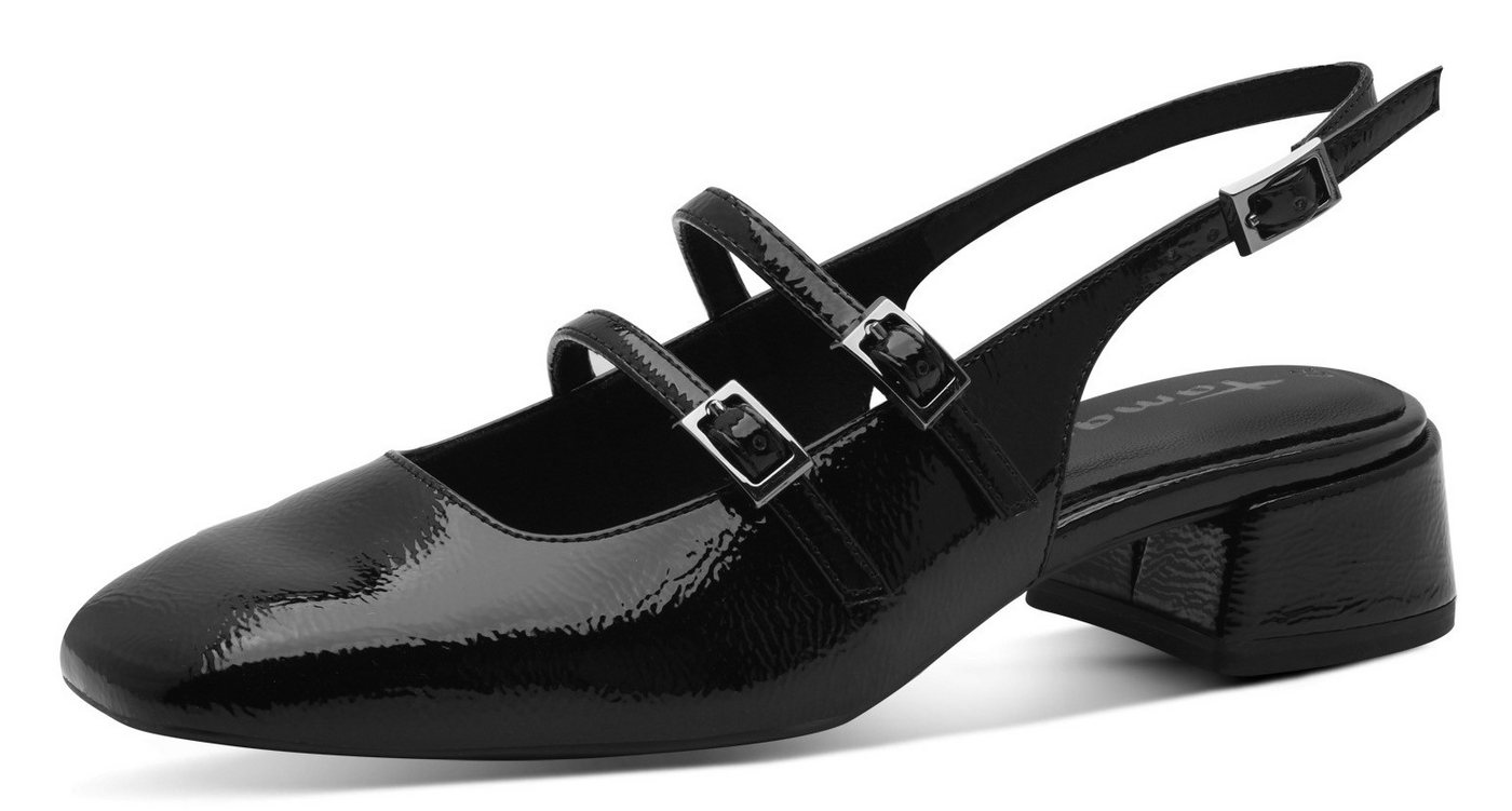 tamaris Slingpumps, Blockabsatz, Abendschuh in modischer Karreeform