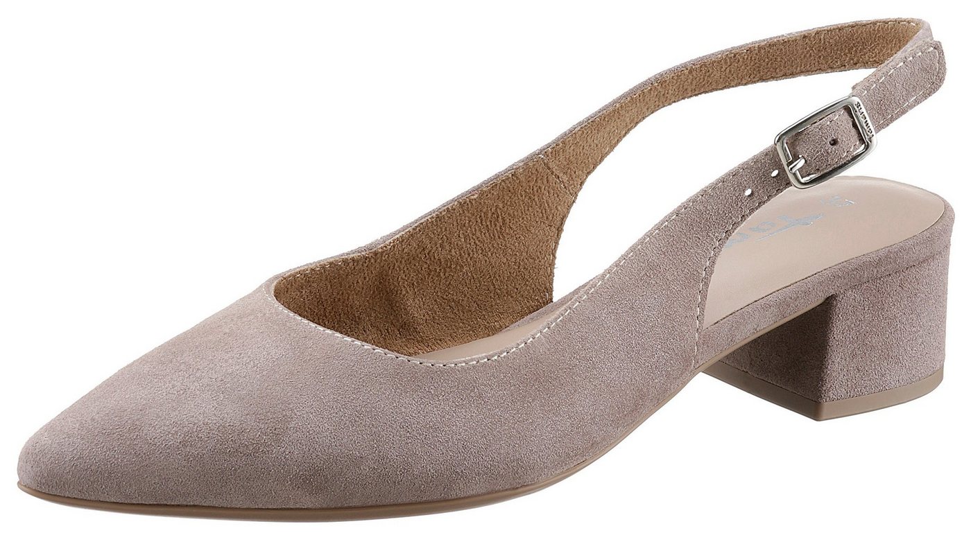 tamaris Slingpumps, Blockabsatz, Abendschuh, Sommerschuh mit verstellbarem Riemchen