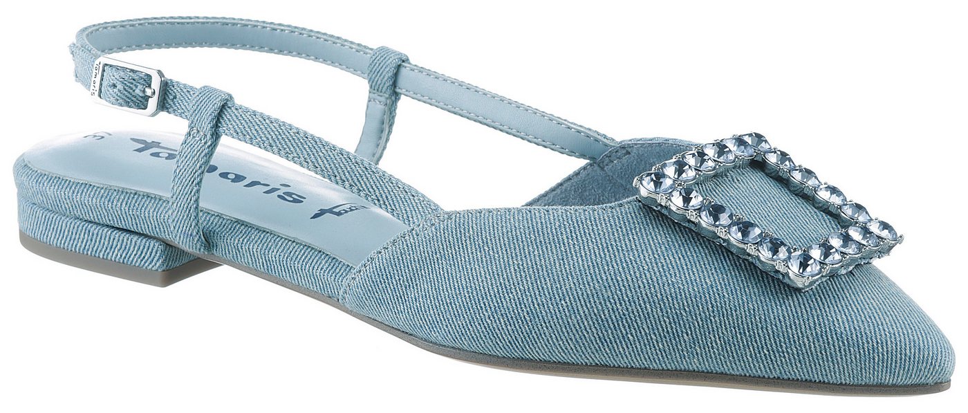tamaris Slingpumps, Blockabsatz, Sommerschuh mit schickem Schmuckelement