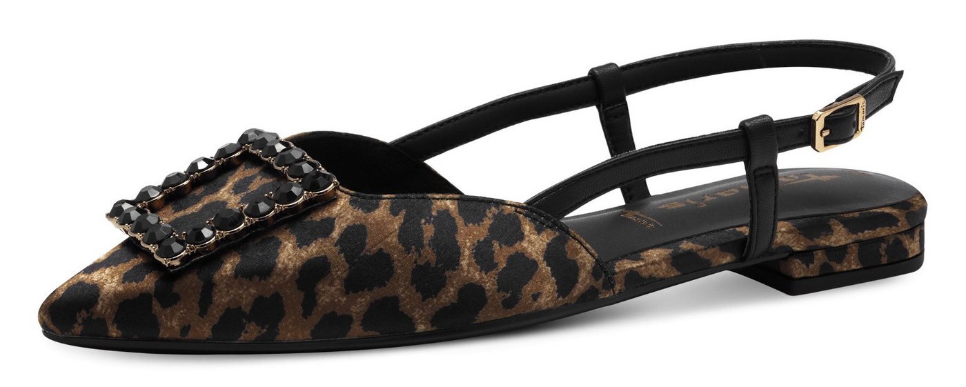tamaris Slingpumps, Blockabsatz, Sommerschuh mit schickem Schmuckelement
