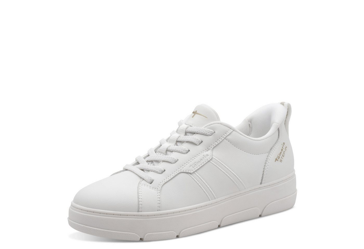 tamaris Slip-On Sneaker, Freizeitschuh, Halbschuh, Slipper in veganer Verarbeitung (weiß)