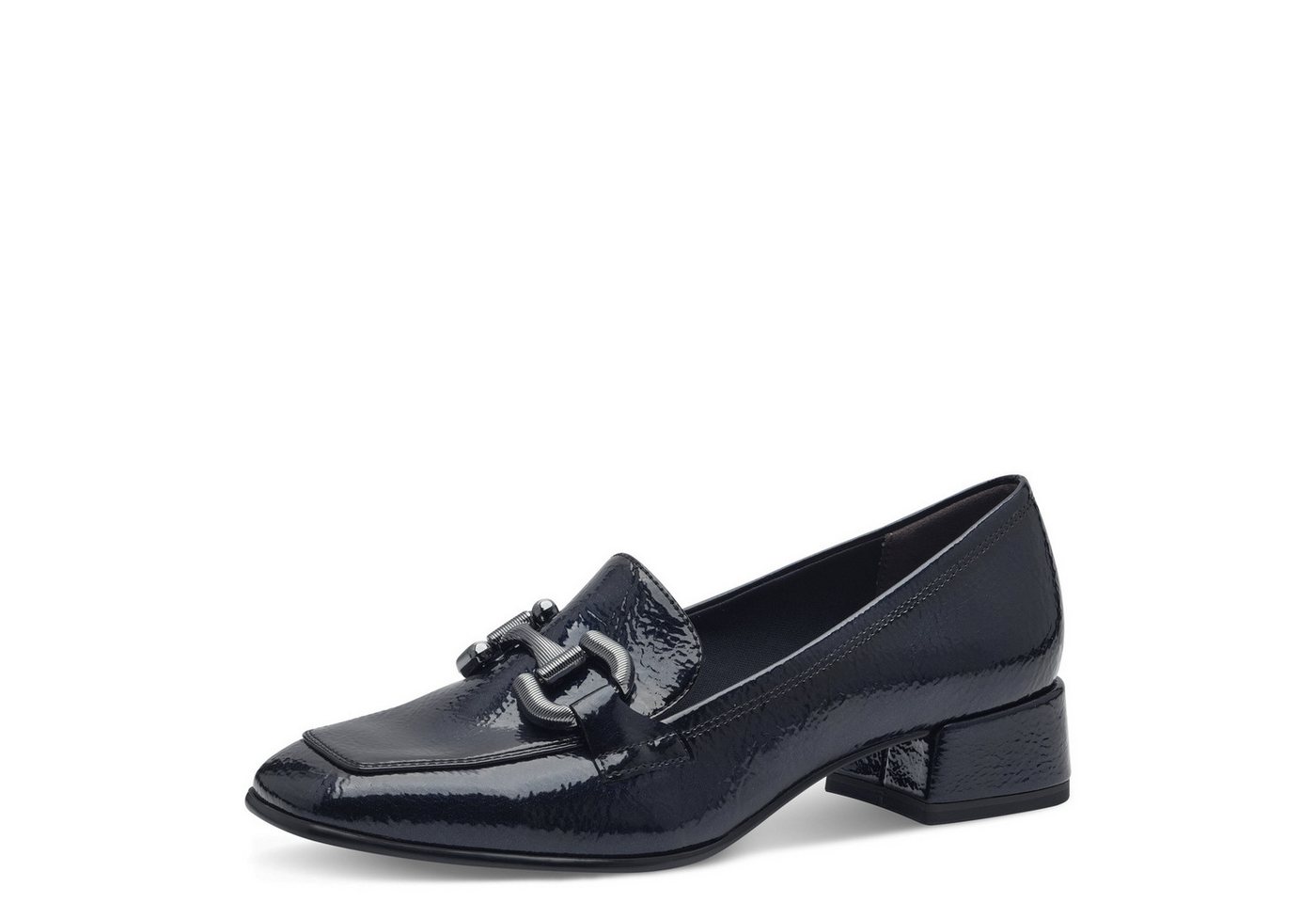 tamaris Slipper, Blockabsatz, Pumps, Businessschuh mit modischer Zierspange (blau)