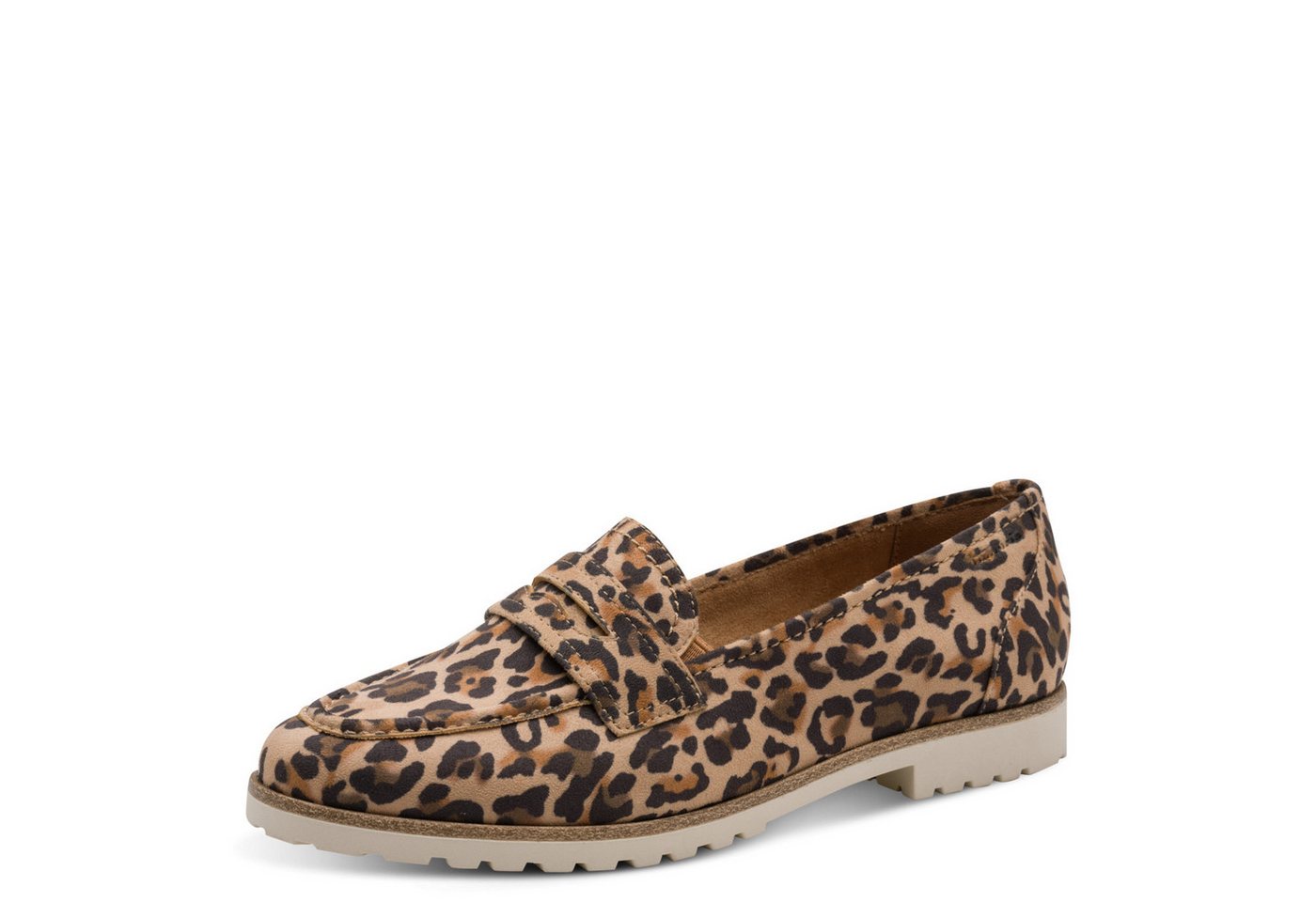 tamaris Slipper Blockabsatz, Schlupfschuh, Businessschuh im angesagten Animal-Look