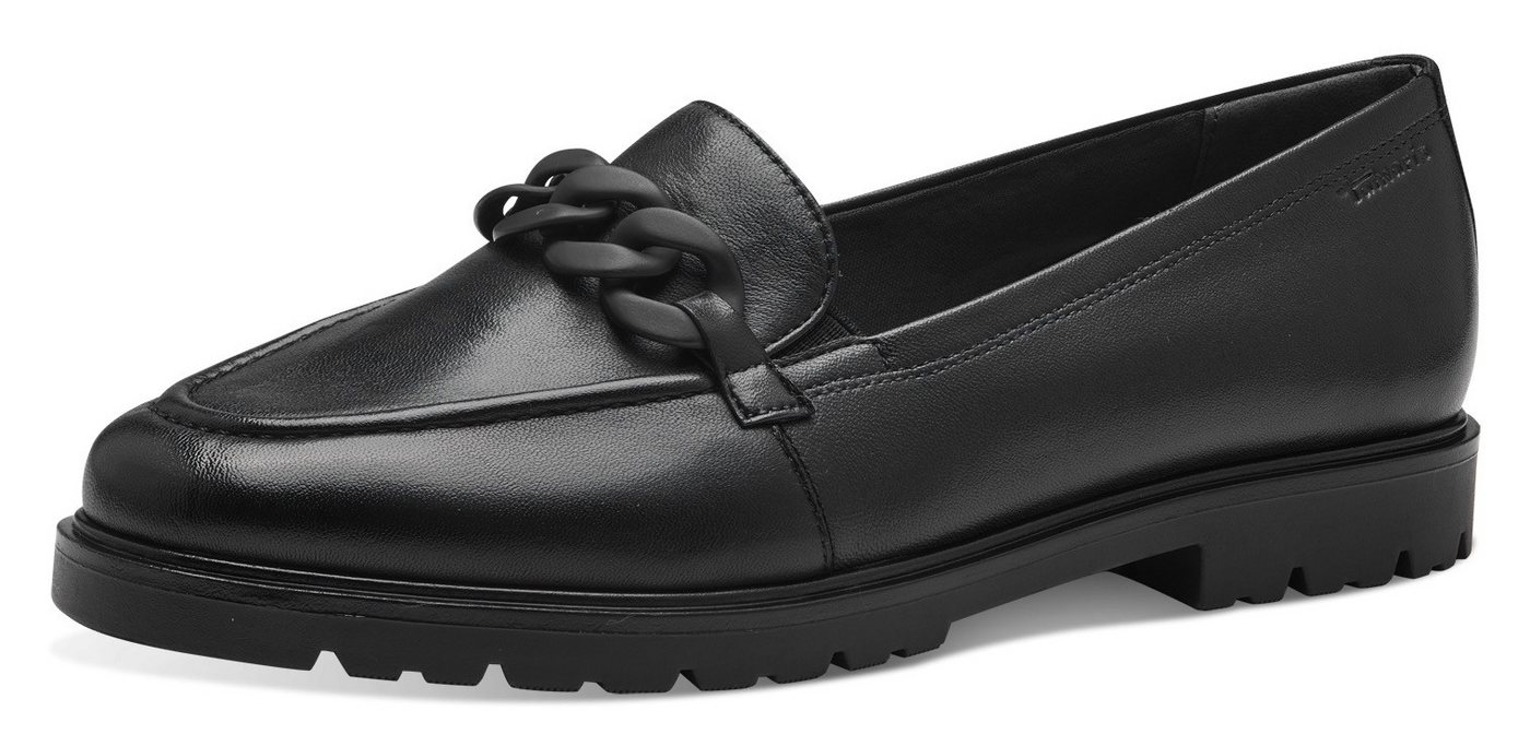 tamaris Slipper, Loafer, Halbschuh, Schlupfschuh mit eleganter Zierkette