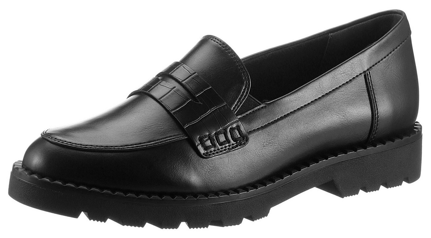 tamaris Slipper mit dezenter Krokoprägung, schmale Form