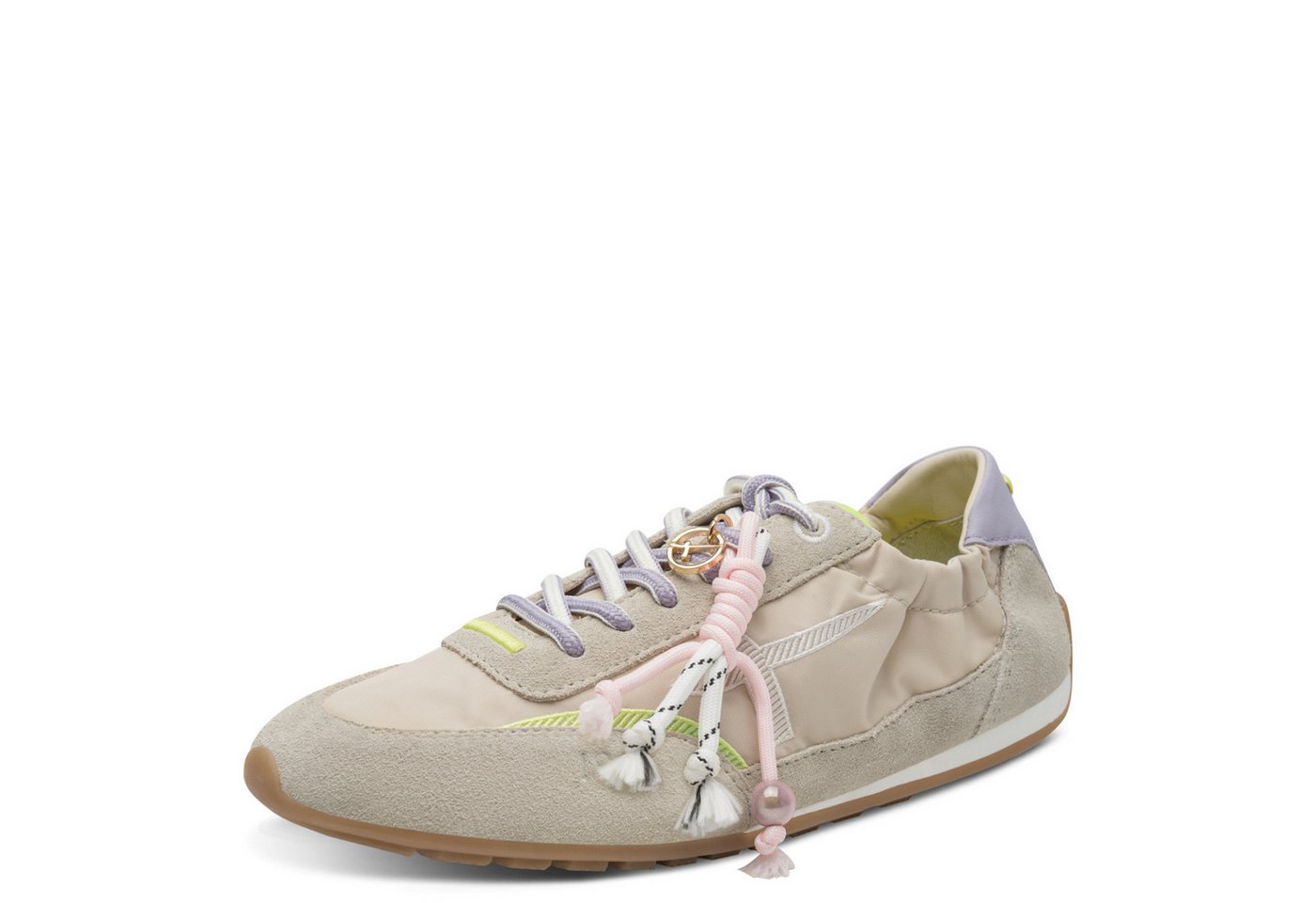 tamaris Sneaker Freizeitschuh, Halbschuh, Schnürer mit Zierperle und Anhänger