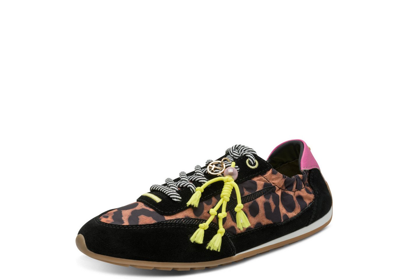 tamaris Sneaker Freizeitschuh, Halbschuh, Schnürer mit Zierperle und Anhänger