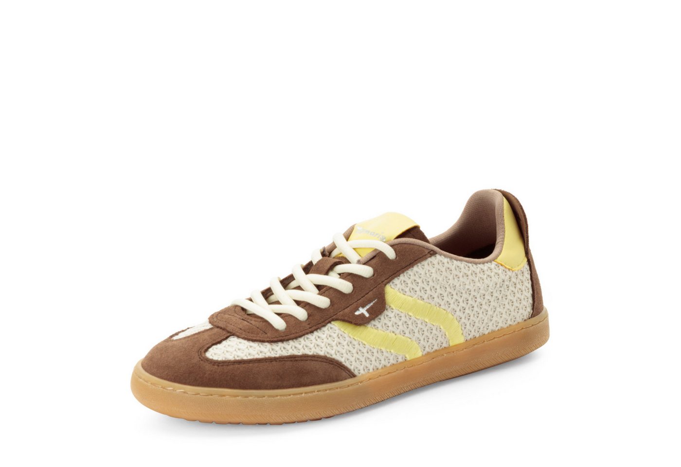 tamaris Sneaker Freizeitschuh, Halbschuh, Schnürschuh im modischen Retro-Look (braun)