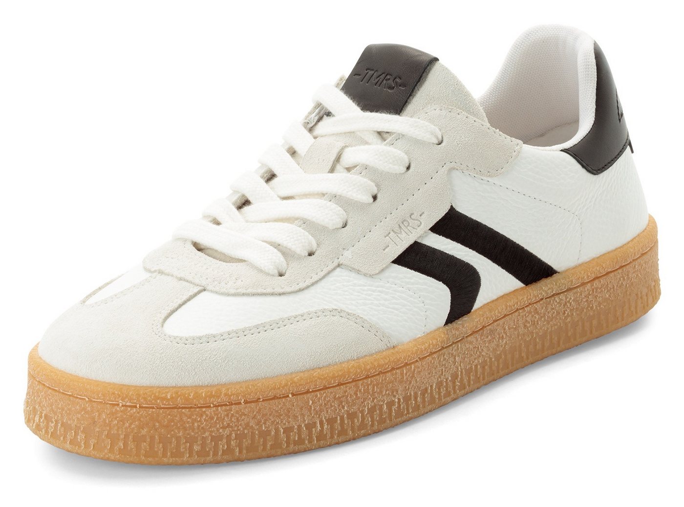 tamaris Sneaker Freizeitschuh, Halbschuh, Schnürschuh mit Kontrastbesatz, für Herren (schwarz/weiß)