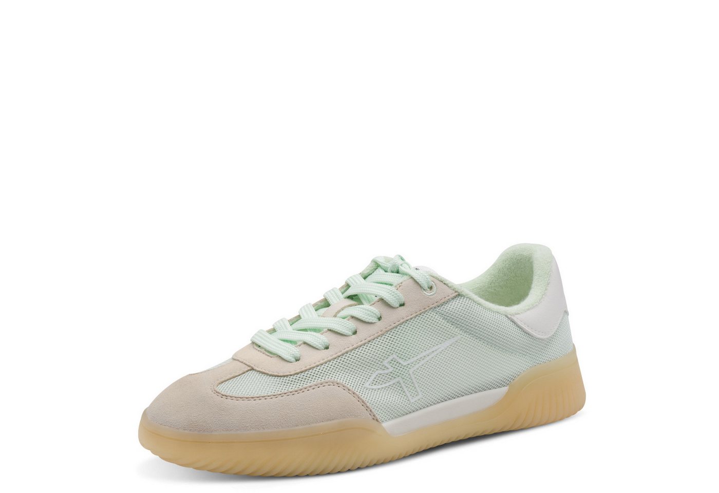 tamaris Sneaker, Freizeitschuh, Halbschuh, Schnürschuh mit transparenter Laufsohle (grün)