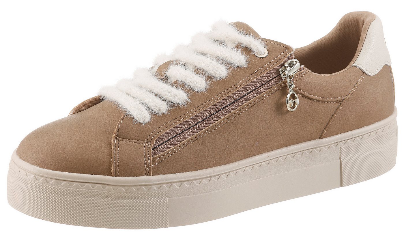 tamaris Sneaker Freizeitschuh, Schnürer mit Reißverschluss in veganer Verarbeitung