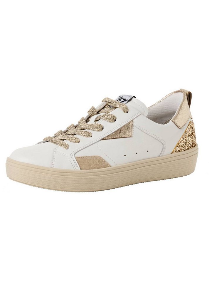 tamaris Sneaker Leder Sneaker (weiß/gold)