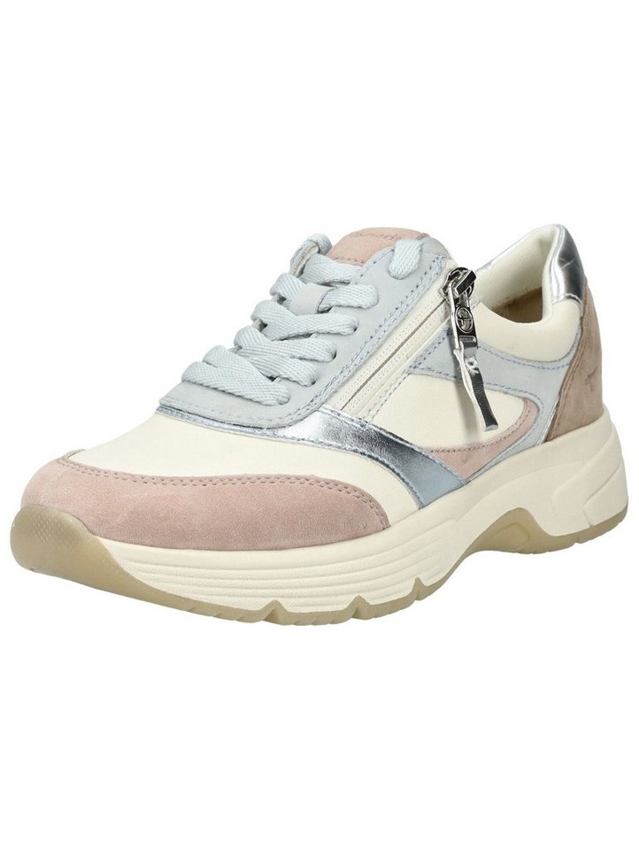tamaris Sneaker Leder/Textil Sneaker (beige/weiß)