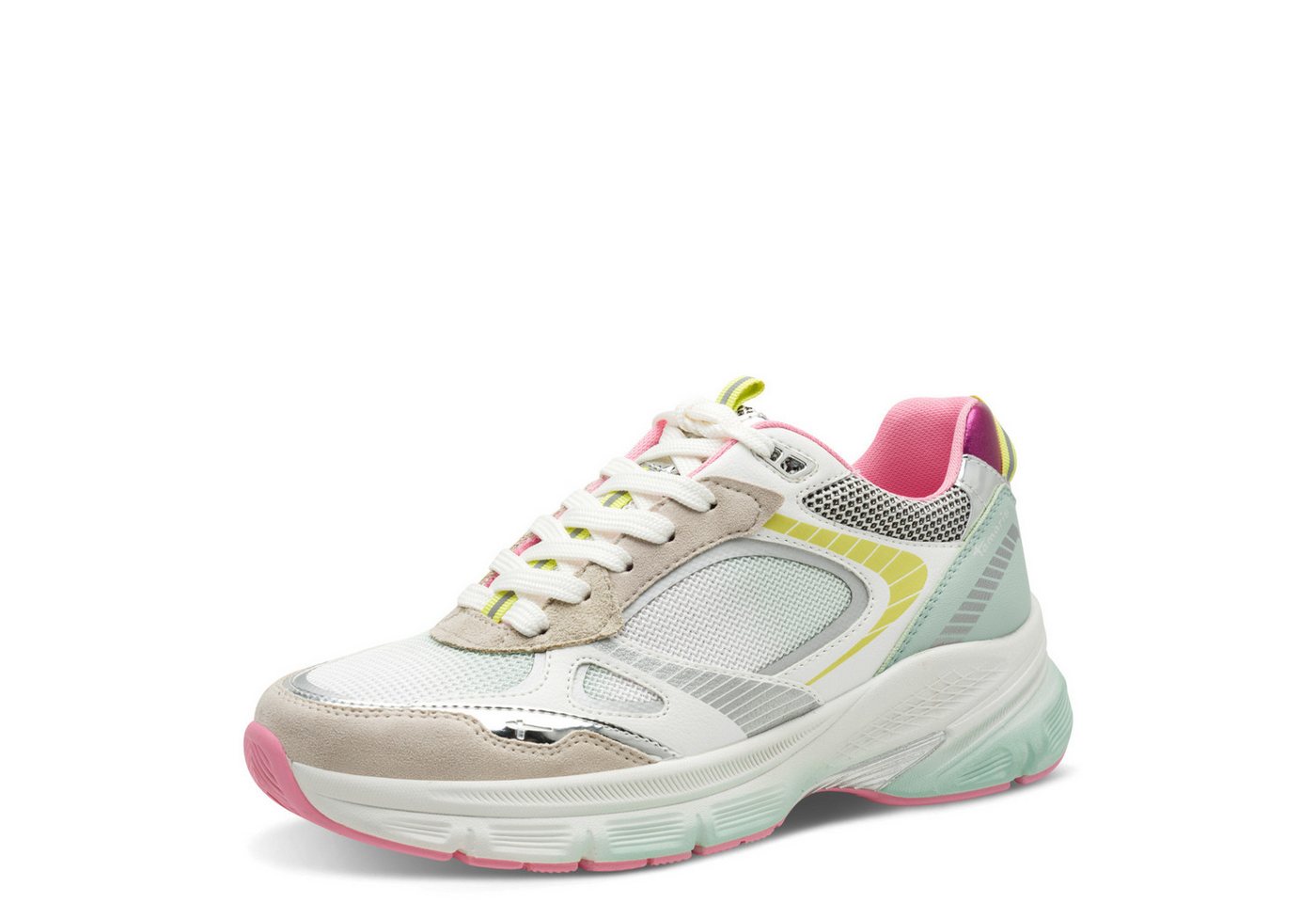 tamaris Plateausneaker, Freizeitschuh, Halbschuh, Schnürschuh in farbenfrohen Design