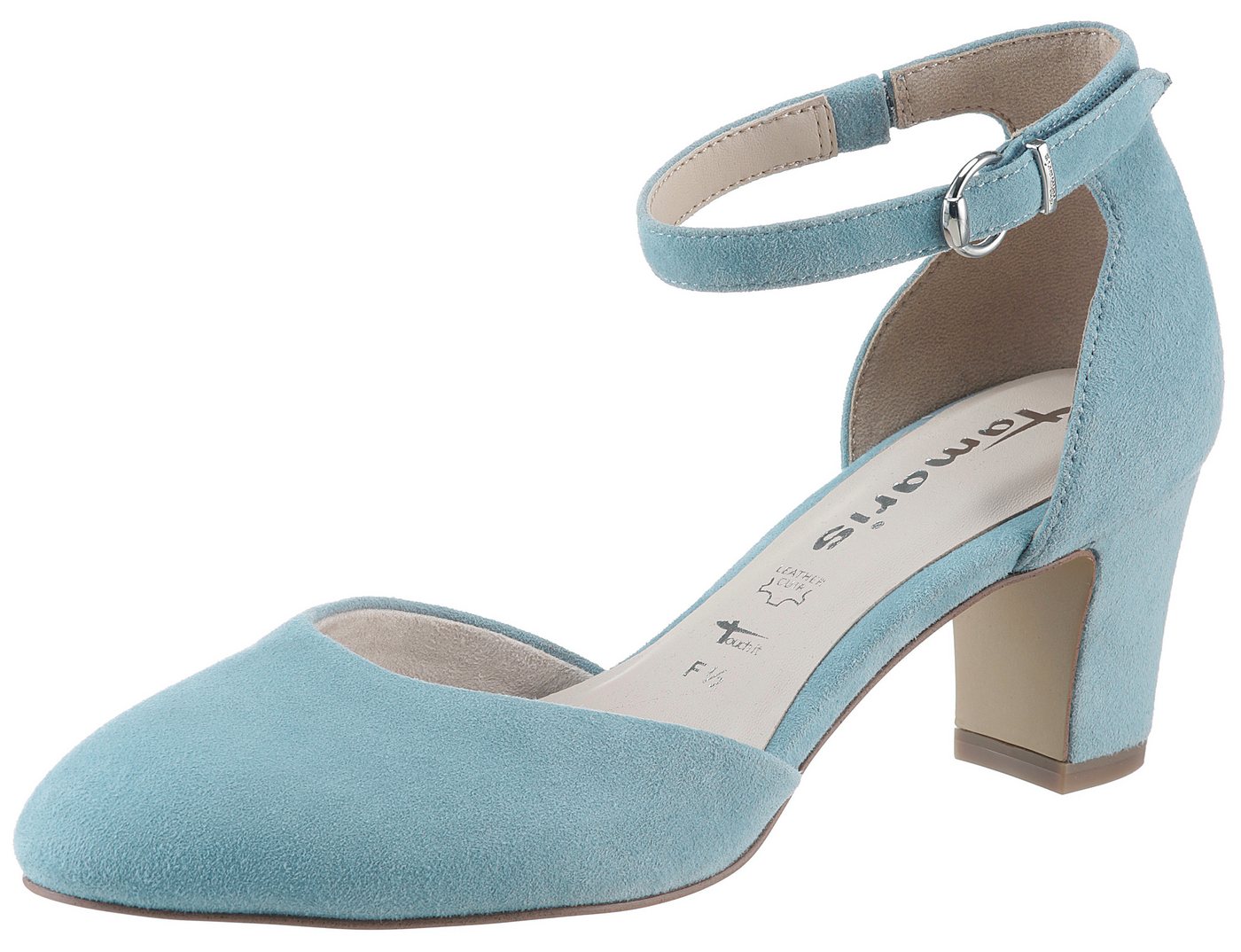 tamaris Spangenpumps, Blockabsatz, gelenkoffener Abendschuh mit Fesselriemchen