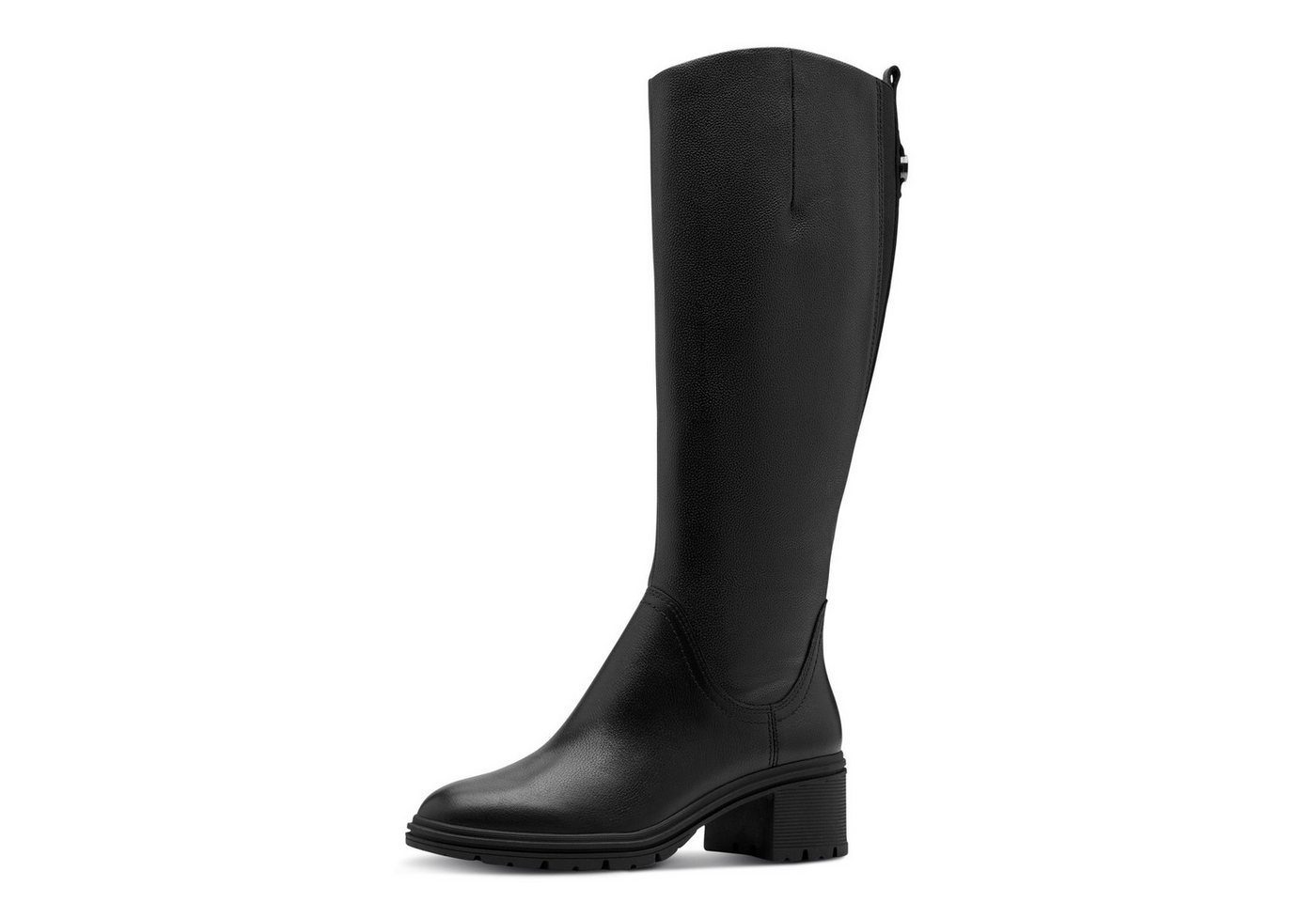 tamaris Stiefel, Blockabsatz, Businesstiefel, Langschaftstiefel im Reiterlook (schwarz)