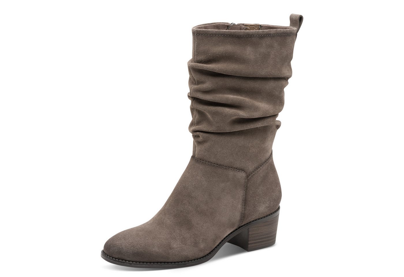 tamaris Stiefel, Blockabsatz, Kurzstiefel mit Falten am slouchy Schaft