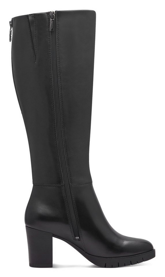 tamaris Stiefel, Blockabsatz, Langschaftstiefel mit Ziernähten