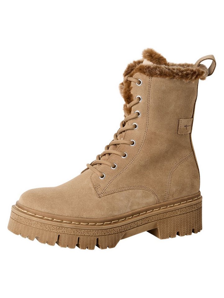 tamaris Removable Sock aus Leder Blockabsatz 1-26240-45 Winterstiefelette Removable Sock