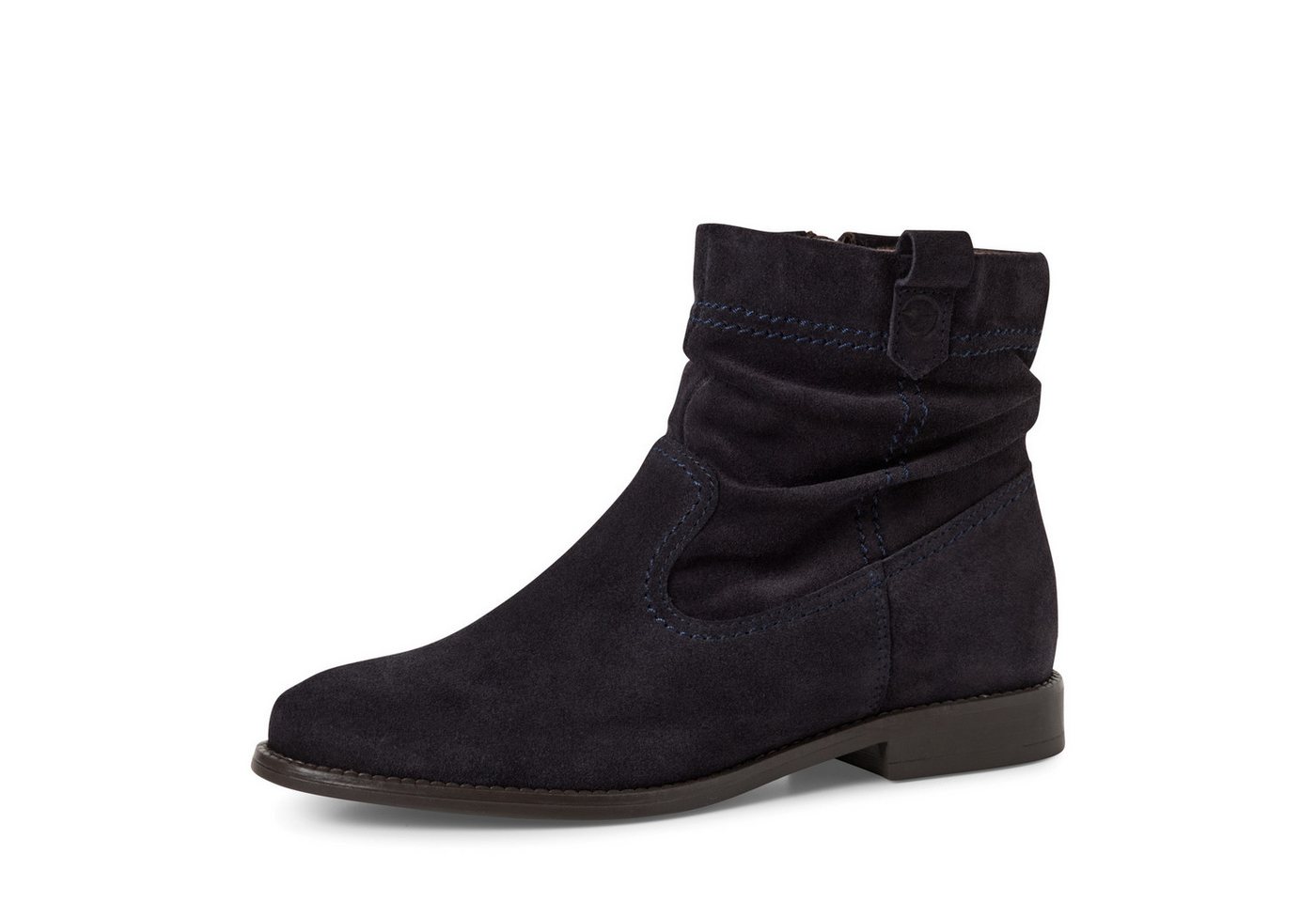 tamaris Stiefelette, Blockabsatz, Boots mit Falten im slouchy Look