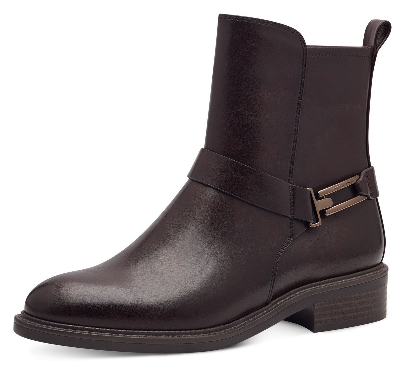 tamaris Stiefelette, Blockabsatz, Businessschuh mit eleganter Zierschnalle