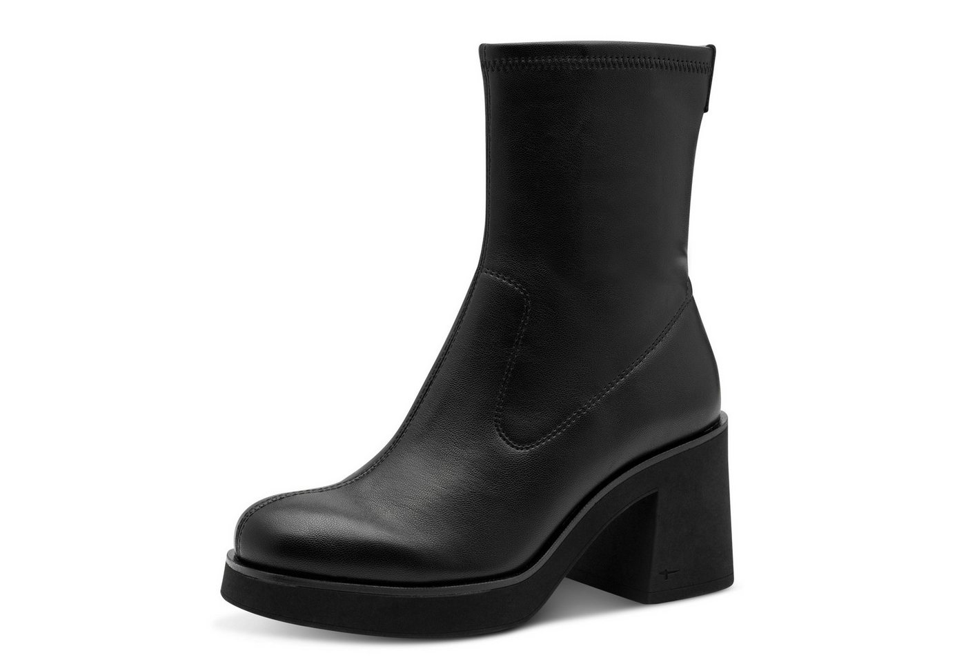 tamaris Stiefelette, Blockabsatz, Partyschuh in veganer Verarbeitung