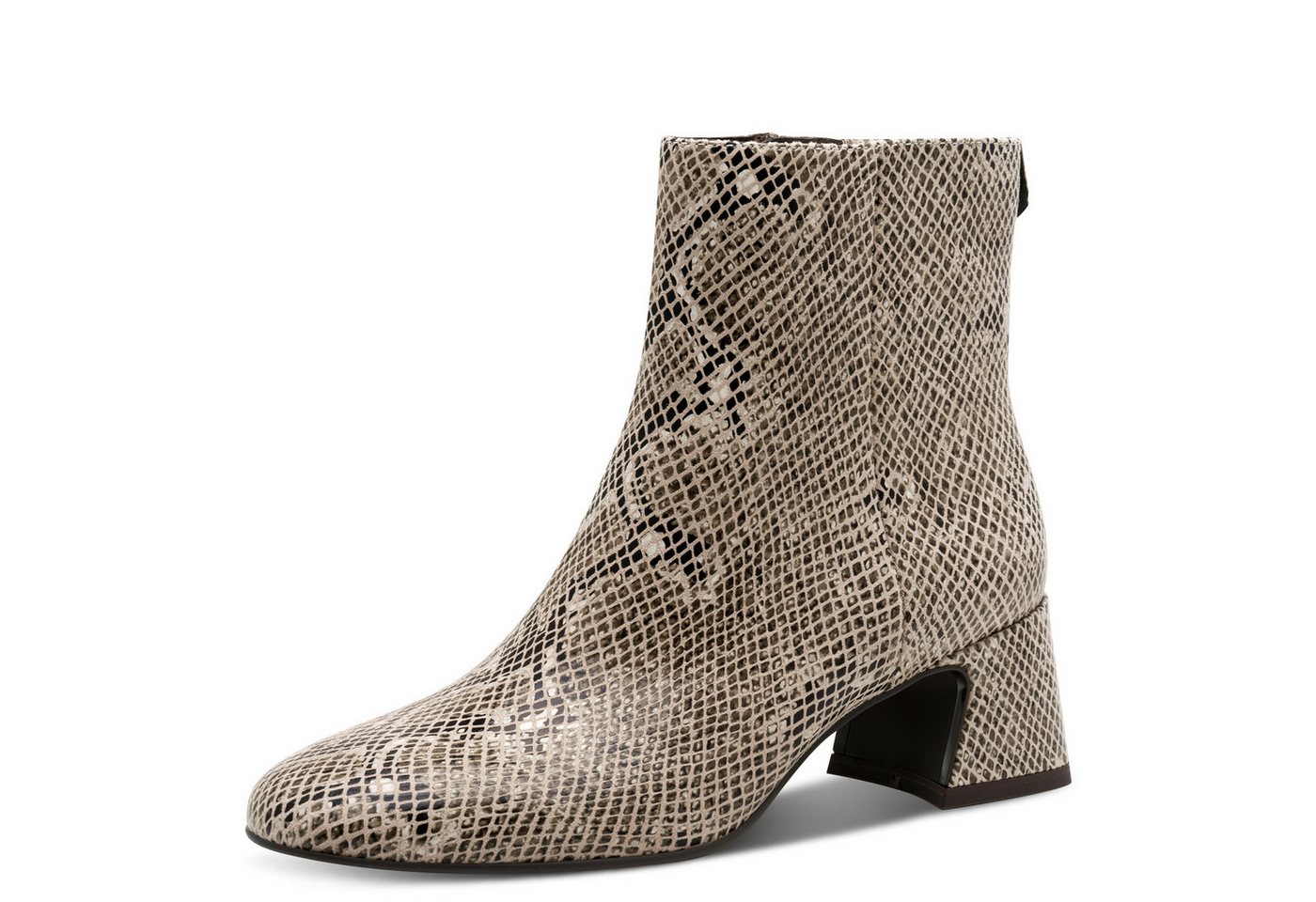 tamaris Stiefelette, Blockabsatz, Partystiefelette in veganer Verarbeitung (beige)