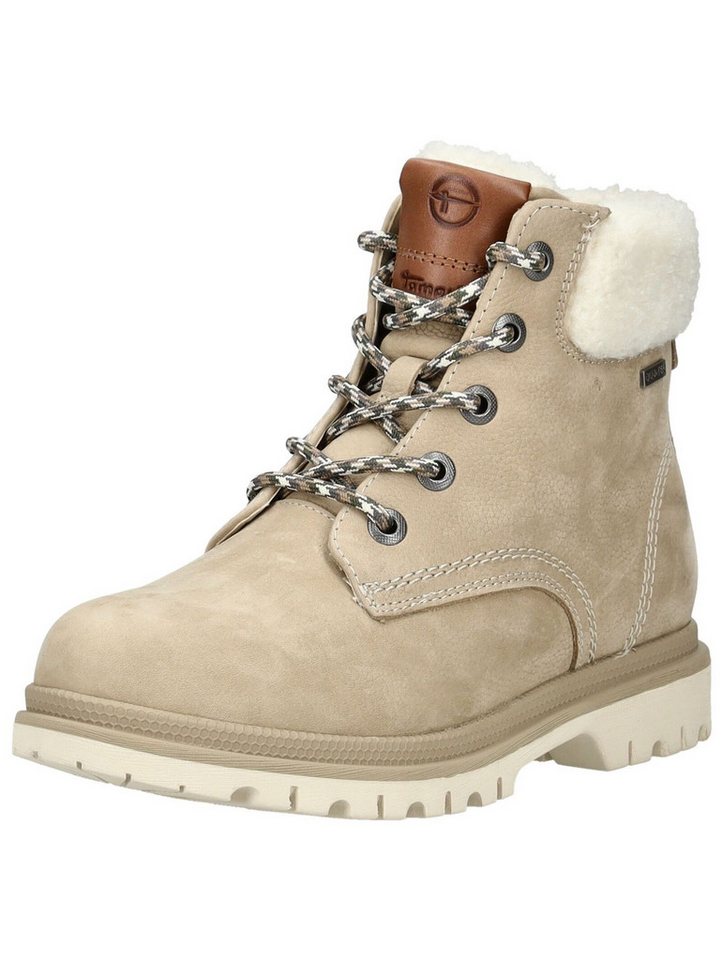 tamaris Stiefelette Leder/Textil Schnürstiefelette (beige)